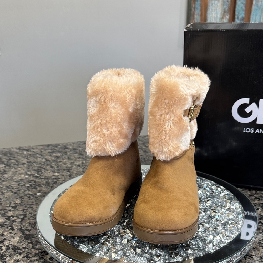 GBG Los Angeles Aleya Fur ankle Boots NEW 5.5 - Picture 6 of 13